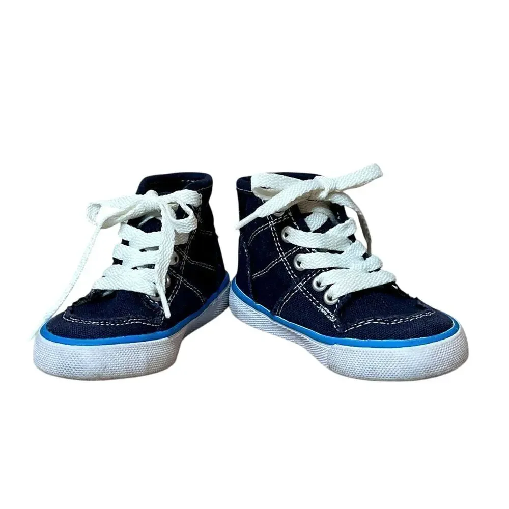 The Children's Place Mid‎ Rockstar Blue High Top Sneaker Toddler 6 Rockabilly